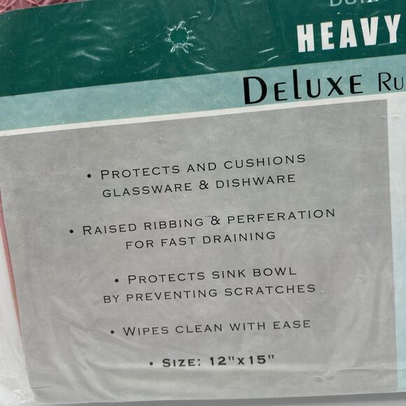 Vintage Dura Kleen Heavy Duty Rubber Sink Mat Shell Design Pink 12x15" 2003 - Picture 3 of 7